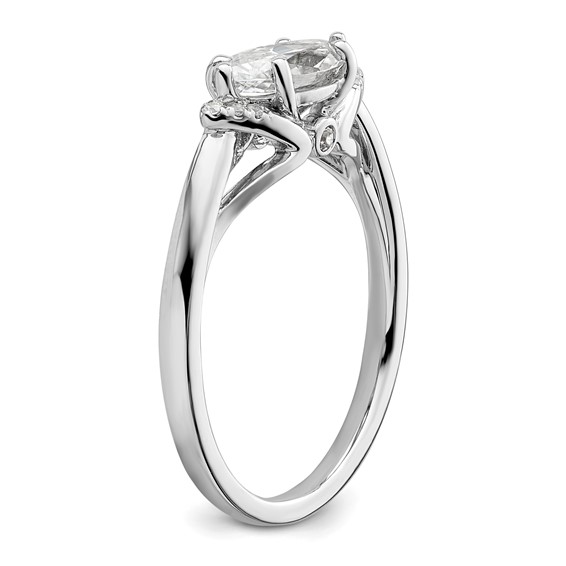 14k White Gold 1/20 carat Lab Grown Diamond VS/SI+ G+ 1 carat Center East-West Marquise Semi Mount Engagement Ring