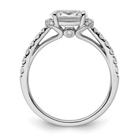 14K White Gold 0.33 Carat Lab Grown Diamond VS SI+ G+ 1 Carat East-West Oval Center Semi Mount Engagement Ring view 2