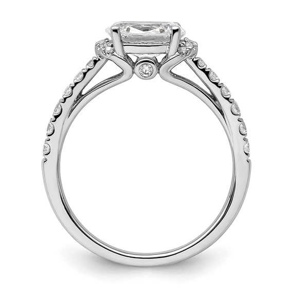 14k White Gold 1/3 carat Lab Grown Diamond VS/SI+ G+ 1 carat East-West Oval Center Semi Mount Engagement Ring