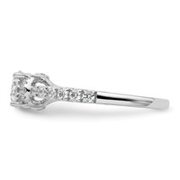 14K White Gold 0.33 Carat Lab Grown Diamond VS SI+ G+ 1 Carat East-West Oval Center Semi Mount Engagement Ring view 3