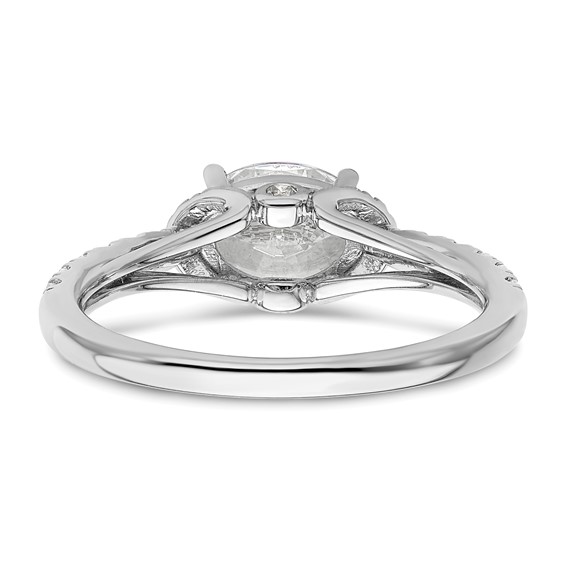 14k White Gold 1/3 carat Lab Grown Diamond VS/SI+ G+ 1 carat East-West Oval Center Semi Mount Engagement Ring
