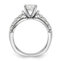 14K White Gold 0.50 Carat Lab Grown Diamond VS SI+ G+ 1.50 Carat Center Round Semi Mount Shared Prong Engagement Ring view 2