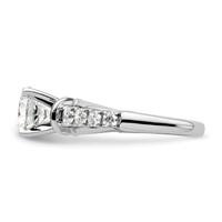 14K White Gold 0.50 Carat Lab Grown Diamond VS SI+ G+ 1.50 Carat Center Round Semi Mount Shared Prong Engagement Ring view 3