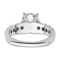 14K White Gold 0.50 Carat Lab Grown Diamond VS SI+ G+ 1.50 Carat Center Round Semi Mount Shared Prong Engagement Ring view 5