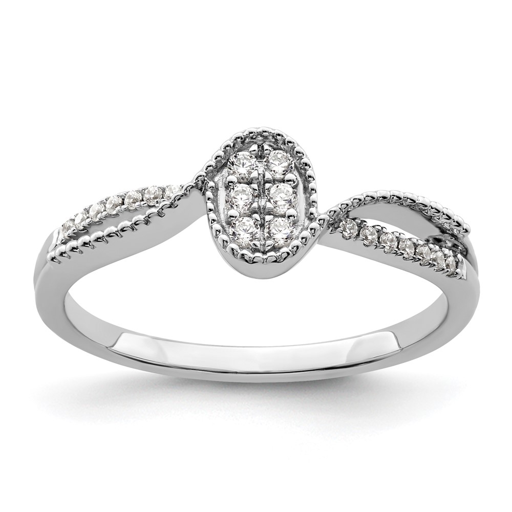 14kw Lab Grown Diamond SI1/SI2, G H I, Small Cluster Promise Ring
