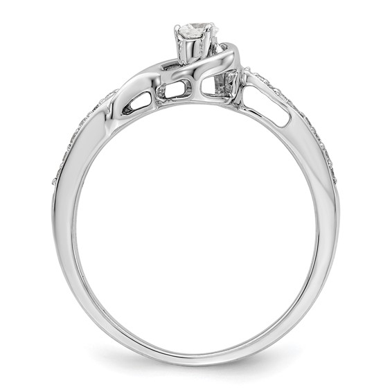 First Promise 14k White Gold 1/5 carat Lab Grown Diamond VS/SI+ G+ Complete Petite Engagement Ring