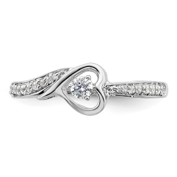 First Promise 14k White Gold 1/5 carat Lab Grown Diamond VS/SI+ G+ Complete Petite Engagement Ring