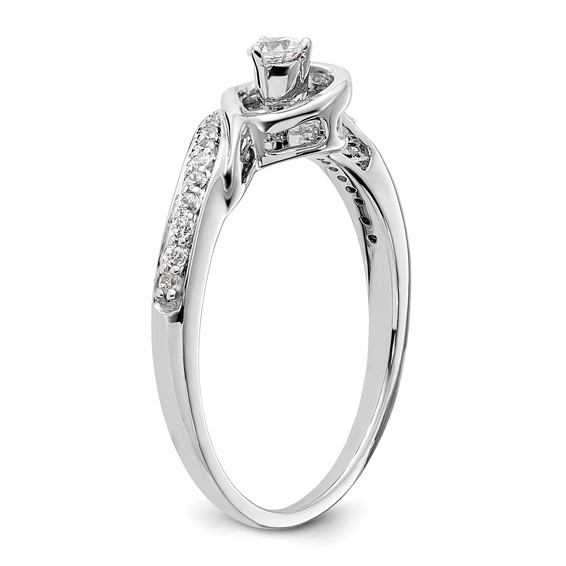 First Promise 14k White Gold 1/5 carat Lab Grown Diamond VS/SI+ G+ Complete Petite Engagement Ring