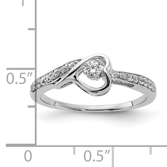 First Promise 14k White Gold 1/5 carat Lab Grown Diamond VS/SI+ G+ Complete Petite Engagement Ring