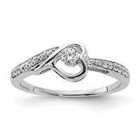 First Promise 14K White Gold 0.20 Carat Lab Grown Diamond VS SI+ G+ Complete Petite Engagement Ring view 1