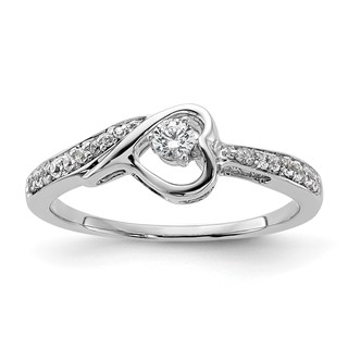 First Promise 14k White Gold 1/5 carat Lab Grown Diamond VS/SI+ G+ Complete Petite Engagement Ring