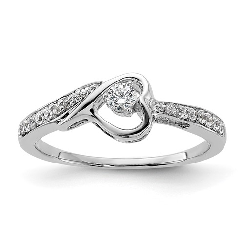 First Promise 14K White Gold 0.20 Carat Lab Grown Diamond VS SI+ G+ Complete Petite Engagement Ring