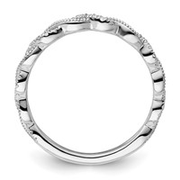 14K White Gold 0.17 Carat Lab Grown Diamond VS SI+ G+ Complete Wedding Band view 2