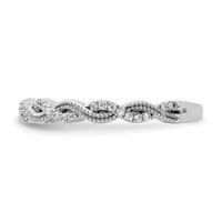 14K White Gold 0.17 Carat Lab Grown Diamond VS SI+ G+ Complete Wedding Band view 3