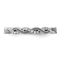 14K White Gold 0.17 Carat Lab Grown Diamond VS SI+ G+ Complete Wedding Band view 4