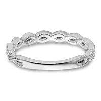 14K White Gold 0.17 Carat Lab Grown Diamond VS SI+ G+ Complete Wedding Band view 5