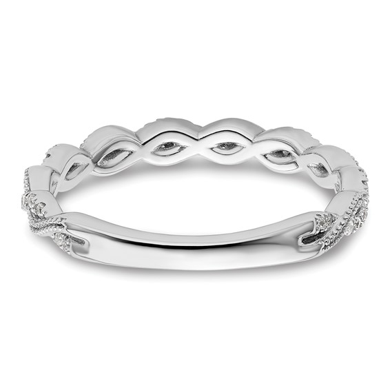 14k White Gold 1/6 carat Lab Grown Diamond VS/SI+ G+ Complete Wedding Band