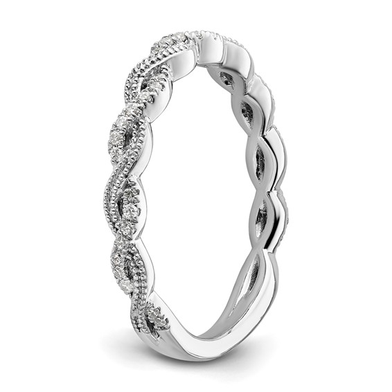 14k White Gold 1/6 carat Lab Grown Diamond VS/SI+ G+ Complete Wedding Band