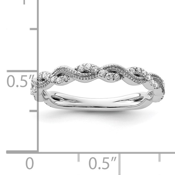 14k White Gold 1/6 carat Lab Grown Diamond VS/SI+ G+ Complete Wedding Band