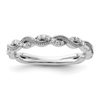 14K White Gold 0.17 Carat Lab Grown Diamond VS SI+ G+ Complete Wedding Band view 1