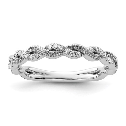14K White Gold 0.17 Carat Lab Grown Diamond VS SI+ G+ Complete Wedding Band