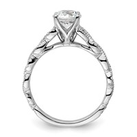 14K White Gold 0.20 Carat Lab Grown Diamond VS SI+ G+ 1 Carat Center Round Semi Mount Engagement Ring view 2