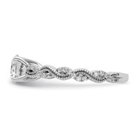 14K White Gold 0.20 Carat Lab Grown Diamond VS SI+ G+ 1 Carat Center Round Semi Mount Engagement Ring view 3