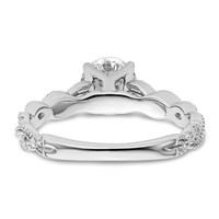 14K White Gold 0.20 Carat Lab Grown Diamond VS SI+ G+ 1 Carat Center Round Semi Mount Engagement Ring view 5