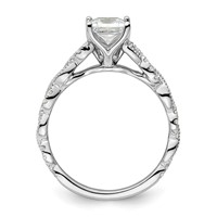 14K White Gold 0.20 Carat Lab Grown Diamond VS SI+ G+ 1 Carat Center Princess Semi Mount Engagement Ring view 2