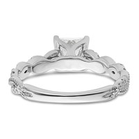 14K White Gold 0.20 Carat Lab Grown Diamond VS SI+ G+ 1 Carat Center Princess Semi Mount Engagement Ring view 5