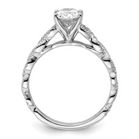 14K White Gold 0.20 Carat Lab Grown Diamond VS SI+ G+ 1 Carat Center Oval Semi Mount Engagement Ring view 2