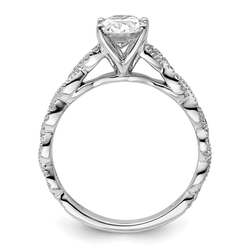 14k White Gold 1/5 carat Lab Grown Diamond VS/SI+ G+ 1 carat Center Oval Semi Mount Engagement Ring