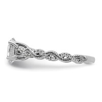 14K White Gold 0.20 Carat Lab Grown Diamond VS SI+ G+ 1 Carat Center Oval Semi Mount Engagement Ring view 3