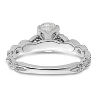 14K White Gold 0.20 Carat Lab Grown Diamond VS SI+ G+ 1 Carat Center Oval Semi Mount Engagement Ring view 5