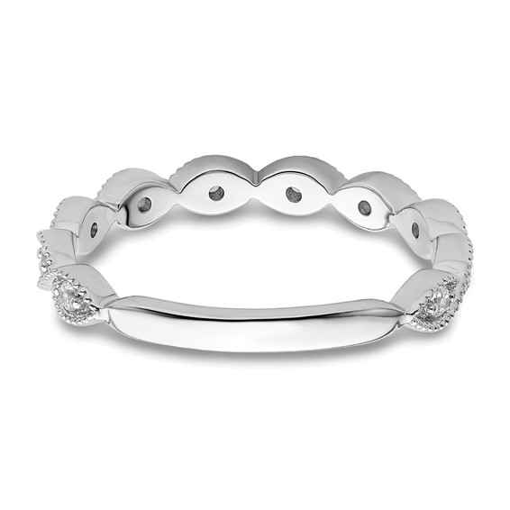 14k White Gold 1/6 carat Lab Grown Diamond VS/SI+ G+ Complete Wedding Band