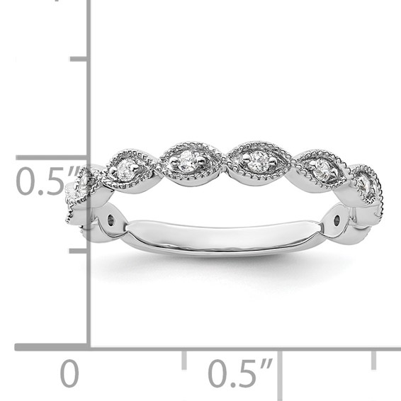 14k White Gold 1/6 carat Lab Grown Diamond VS/SI+ G+ Complete Wedding Band