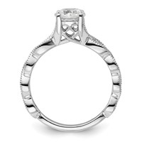 14K White Gold 0.12 Carat Lab Grown Diamond VS SI+ G+ 1 Carat Center Round Semi Mount Engagement Ring view 2