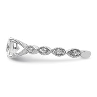 14K White Gold 0.12 Carat Lab Grown Diamond VS SI+ G+ 1 Carat Center Round Semi Mount Engagement Ring view 3