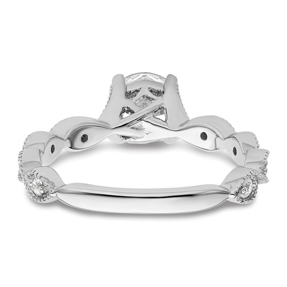 14k White Gold 1/8 carat Lab Grown Diamond VS/SI+ G+ 1 carat Center Round Semi Mount Engagement Ring