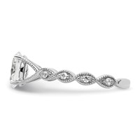 14K White Gold 0.12 Carat Lab Grown Diamond VS SI+ G+ 1 Carat Center Oval Semi Mount Engagement Ring view 3