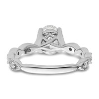 14K White Gold 0.12 Carat Lab Grown Diamond VS SI+ G+ 1 Carat Center Oval Semi Mount Engagement Ring view 5