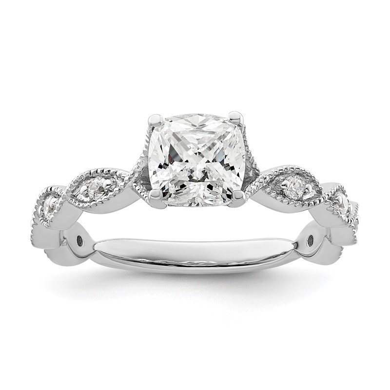 14K White Gold Lab Grown Diamond VS/SI+ G+ Semi-mount Engagement Rin