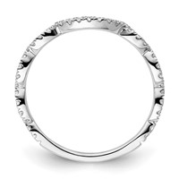 14K White Gold 0.33 Carat Lab Grown Diamond VS SI+ G+ Complete Wedding Band view 2