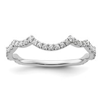 14K White Gold 0.33 Carat Lab Grown Diamond VS SI+ G+ Complete Wedding Band view 1