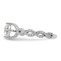 14K White Gold 0.50 Carat Lab Grown Diamond VS SI+ G+ 1 Carat Center Round Semi Mount Engagement Ring view 3