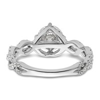 14K White Gold 0.50 Carat Lab Grown Diamond VS SI+ G+ 1 Carat Center Round Semi Mount Engagement Ring view 5