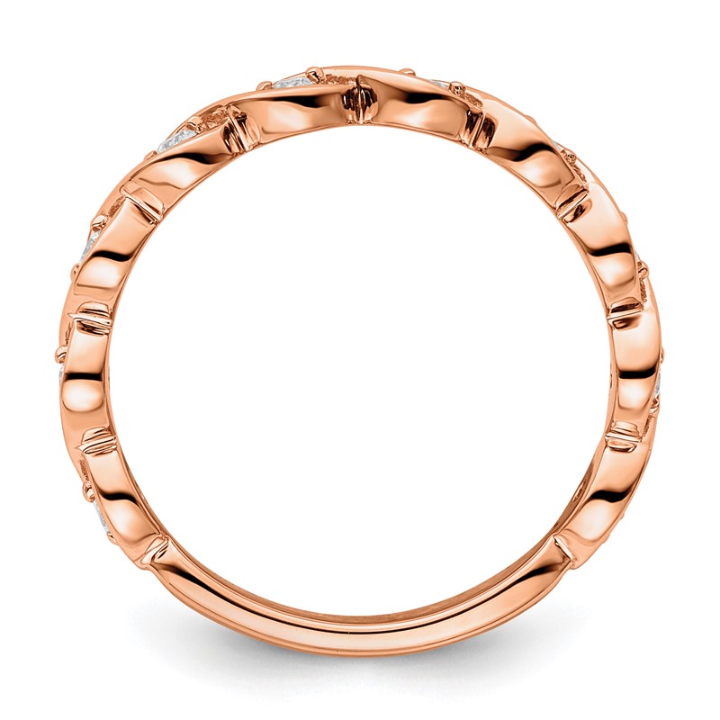 14k Rose Gold 1/5 carat Lab Grown Diamond VS/SI+ G+ Complete Wedding Band
