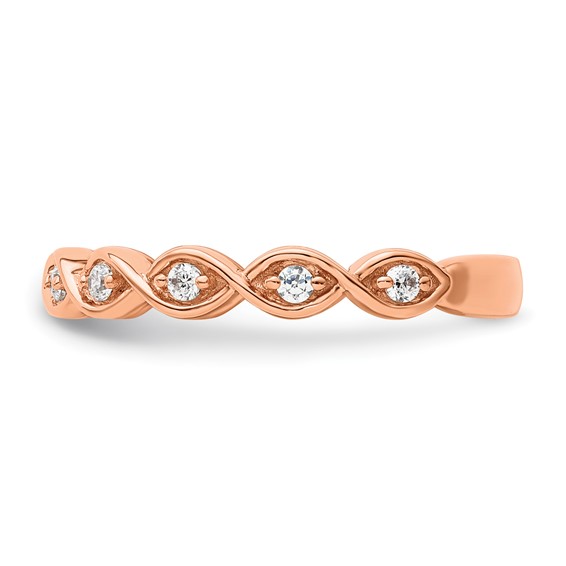 14k Rose Gold 1/5 carat Lab Grown Diamond VS/SI+ G+ Complete Wedding Band