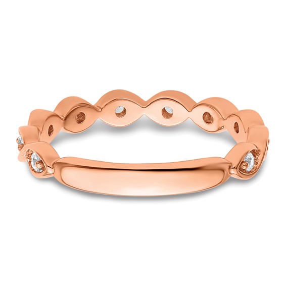 14k Rose Gold 1/5 carat Lab Grown Diamond VS/SI+ G+ Complete Wedding Band