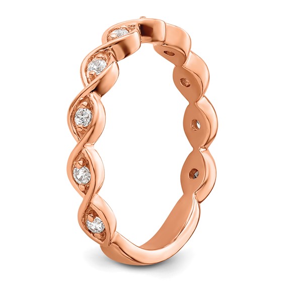 14k Rose Gold 1/5 carat Lab Grown Diamond VS/SI+ G+ Complete Wedding Band